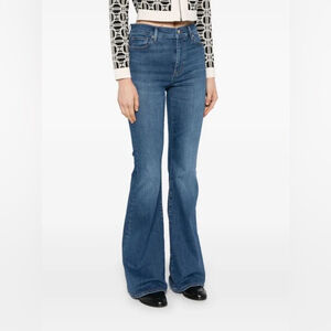 FRAME
Le High Flare Jeans High Waisted Washed Blue Stretchy Size US31
